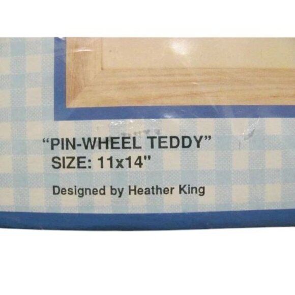 Bucilla Pin-Wheel Teddy Counted Cross-Stitch Kit 11x14 Lullaby Baby Heather King - Picture 4 of 9